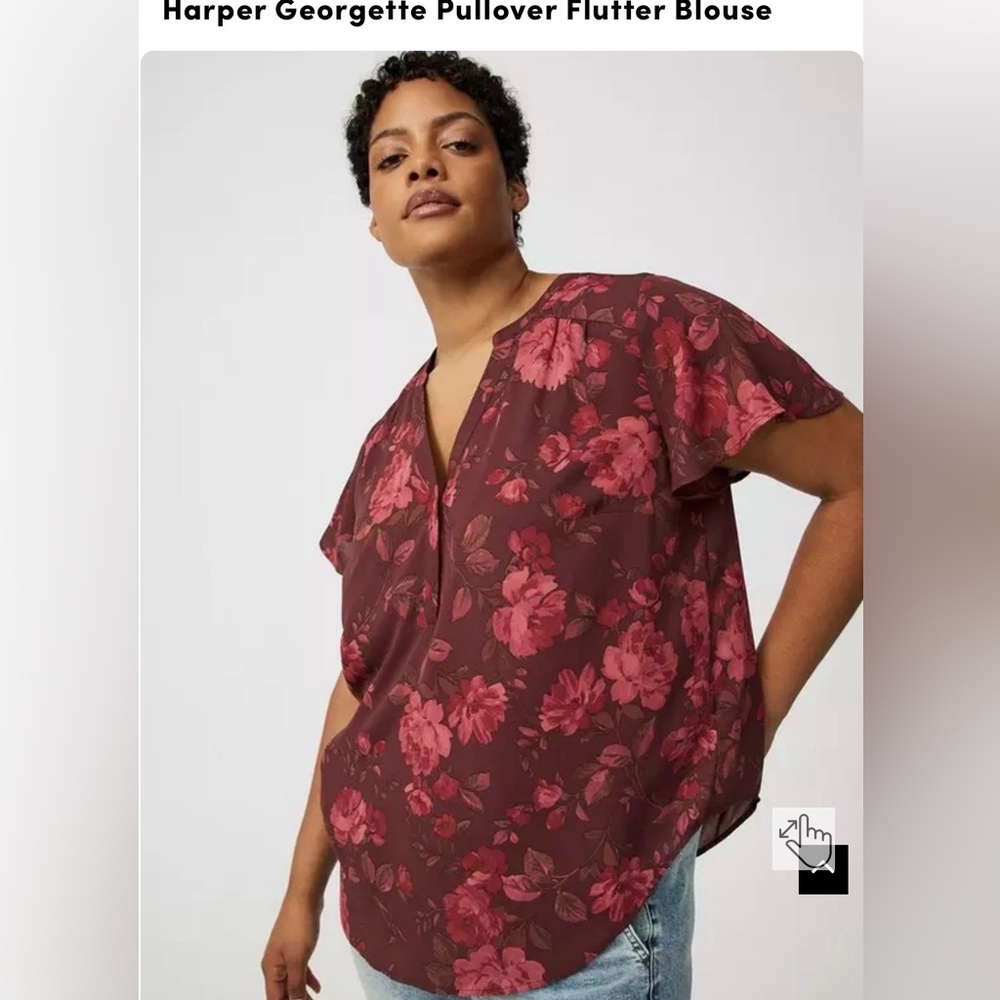 Torrid Burgundy Floral Top